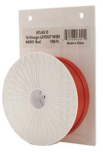 Atlas O 6941 O Scale 16 Gauge Heavy-Duty Layout Wire - 100' Reel -- Red