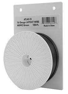 Atlas O 6942 O Scale 16 Gauge Heavy-Duty Layout Wire - 100' Reel -- Green
