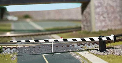 Atlas O 6948 O Scale Operating Crossing Gate with LED Light -- 8-1/2 x 3/8" (black, white)