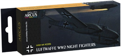 Arcus Hobby Colors 2006 Luftwaffe WWII Night Fighter Aircraft Enamel Paint Set (6 Colors) 10ml Bottles