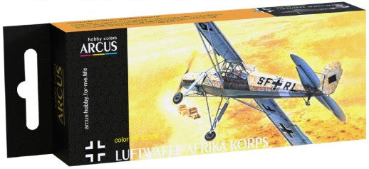 Arcus Hobby Colors 2009 Luftwaffe WWII Afrika Korps Aircraft Enamel Paint Set (6 Colors) 10ml Bottles