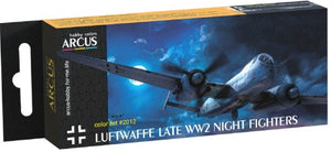 Arcus Hobby Colors 2012 Luftwaffe Late-WWII Night Fighter Aircraft Enamel Paint Set (6 Colors) 10ml Bottles