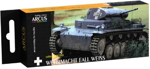 Arcus Hobby Colors 2099 Wehrmacht WWII Fall Weiss AFV Enamel Paint Set (6 Colors) 10ml Bottles