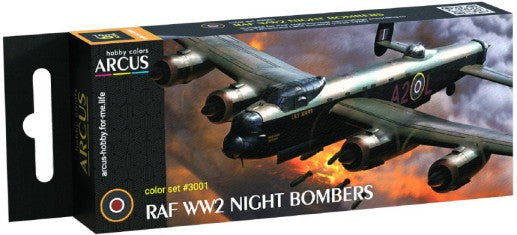 Arcus Hobby Colors 3001 RAF WWII Night Bomber Aircraft Enamel Paint Set (6 Colors) 10ml Bottles