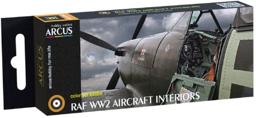 Arcus Hobby Colors 3006 RAF WWII Interior Aircraft Enamel Paint Set (6 Colors) 10ml Bottles