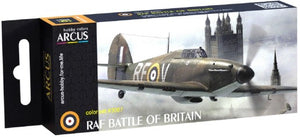 Arcus Hobby Colors 3007 RAF WWII Battle of Britain Aircraft Enamel Paint Set (6 Colors) 10ml Bottles