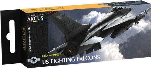 Arcus Hobby Colors 5001 US Fighting Falcons Aircraft Enamel Paint Set (6 Colors) 10ml Bottles