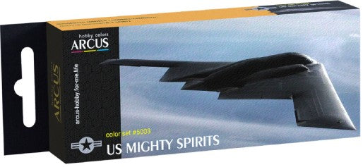 Arcus Hobby Colors 5003 US Mighty Spirits Stealth Bomber Aircraft Enamel Paint Set (6 Colors) 10ml Bottles