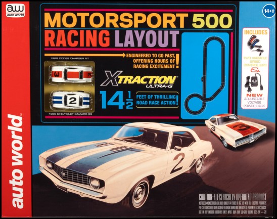Auto World 34603 HO Motorsport 500 Slot Car 14-1/2' Racing Set