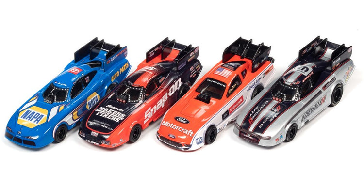 Auto World 389 HO 4-Gear 2022 NHRA Funny Slot Car Assortment - Series #1 (12 Total)