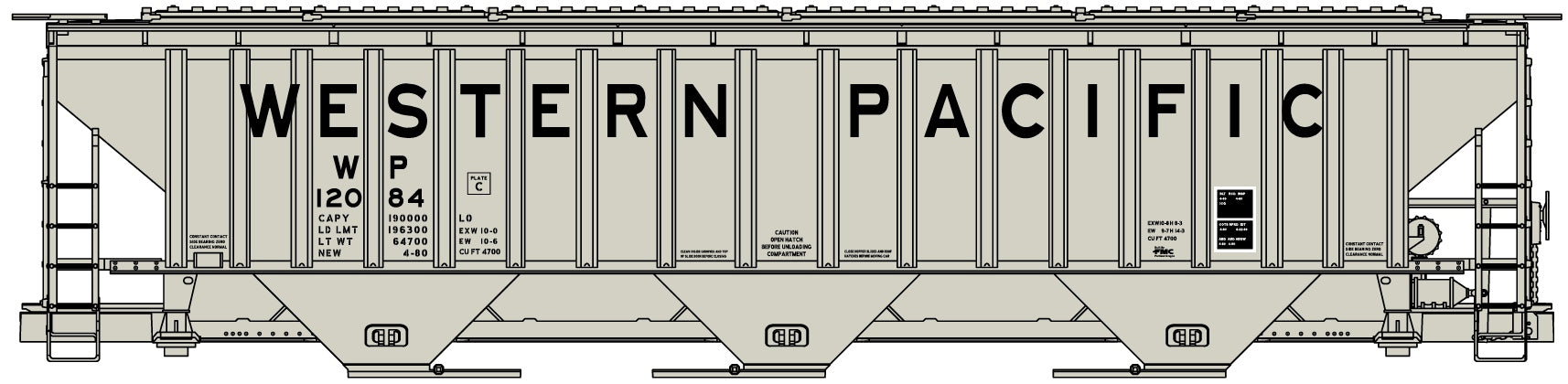 Accurail 6534 Ho Ps 3-Bay Cvd Hopper Wp