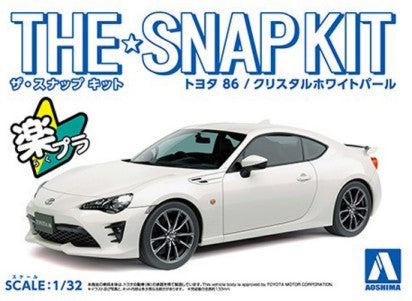 Aoshima 54185 1/32 Toyota 86 Sports Car (Snap Molded in White Peal)