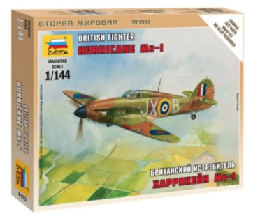 Zvezda 6173 1/144 WWII British Hurricane Mk I Fighter (Snap)