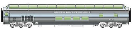 Walthers Proto 14501 HO Scale 85' Budd Big Dome Bar Lounge Dormitory - Ready to Run -- Santa Fe #60 Business Train (Lighted, Real Metal Finish)