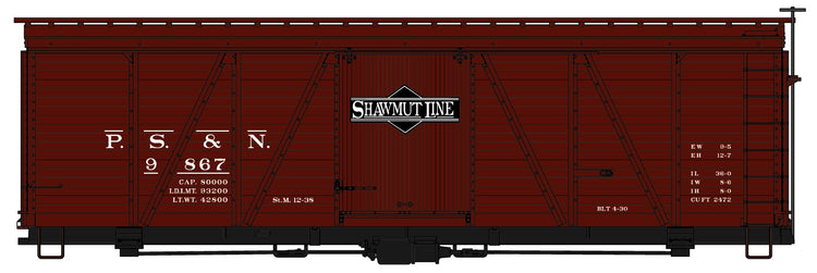 Accurail 1177 Ho 36'Fowler Wood Boxcar Ps&N