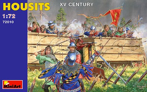 Miniart Models 72010 1/72 XV Century Housits (24 Figs, 4 Horses & 2 Wagons)