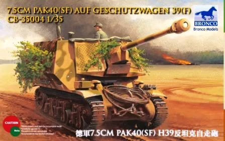 Bronco Models 35004 1/35 7.5cm PaK 40(SF) Gun on Geschutzwagen 39(F) Tank