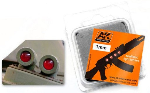 AK Interactive 201 Red Light Lenses 1mm (4)