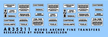 Archer Fine Transfers 35211 1/35 US Vehicle Interior Placards (White)