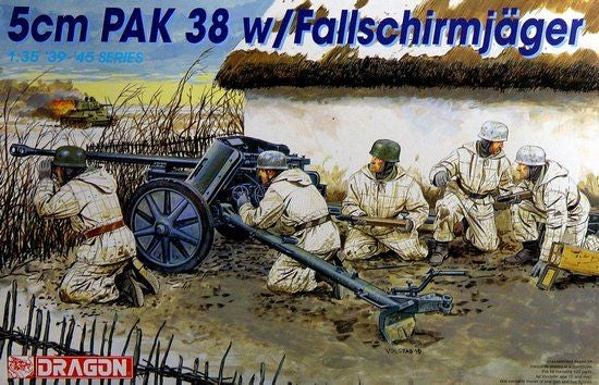 Dragon Models 6118 1/35 5cm PAK 38 w/Fallschirmjager (4) (Re-Issue)