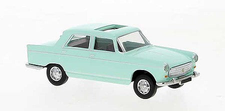 Brekina 29024 HO Scale 1961 Peugeot 404 Sedan with Sunroof - Assembled -- Pale Green