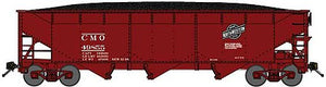 Bluford Shops 73981 N Scale 70-Ton Offset-Side 3-Bay Hopper with Load - Ready to Run -- Chicago & North Western CMO (Boxcar Red, CNW System Logo)