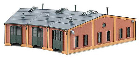 Faller 120281 HO Scale 3-Stall Brick Roundhouse with 12 Degree Track Angle -- Kit - 19-1/8 x 15-3/8 x 5-1/8" 48.5 x 39 x 13cm