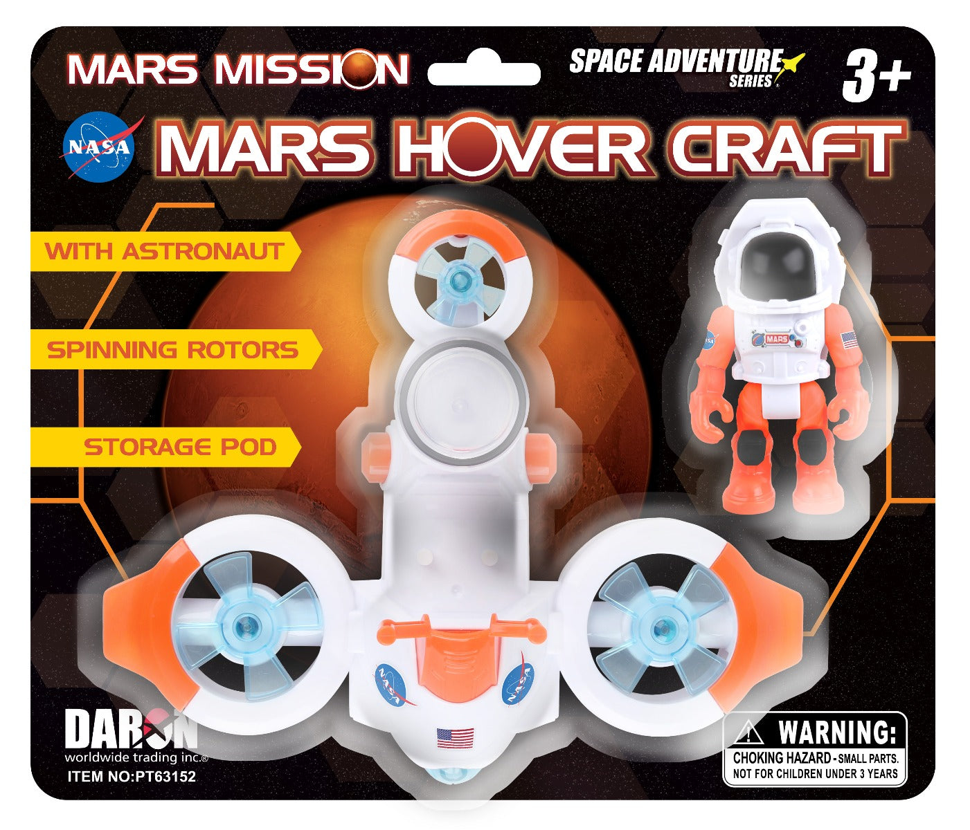 Daron Space Adventure PT63152 Mars Mission Hover Craft W/Astronaut