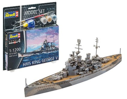 Revell 65161 1/1200 HMS King George V Battleship w/paint & glue