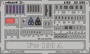 Eduard 32593 1/32 Aircraft- Fw190 Placards for HSG (Painted)