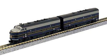 Kato 1060428dcc N Scale EMD F7 A-B Set - DCC -- Baltimore & Ohio 4503, 5493 (blue, black, gray)