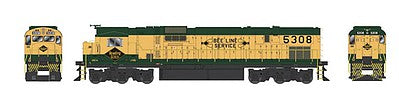 Bowser 24750 HO Scale Alco C630 w/Hi-Ad Trucks - LokSound & DCC - Executive Line -- Reading #5311 (yellow, green, Beeline Logo)