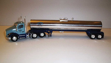 Trucks 'N Stuff TNS071 HO Scale Kenworth T680 Day-Cab Tractor with Food-Grade Trailer - Assembled -- Nepote Farms (blue, chrome)
