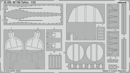 Eduard 32452 1/32 Aircraft- Bf108 Taifun for EDU (D)