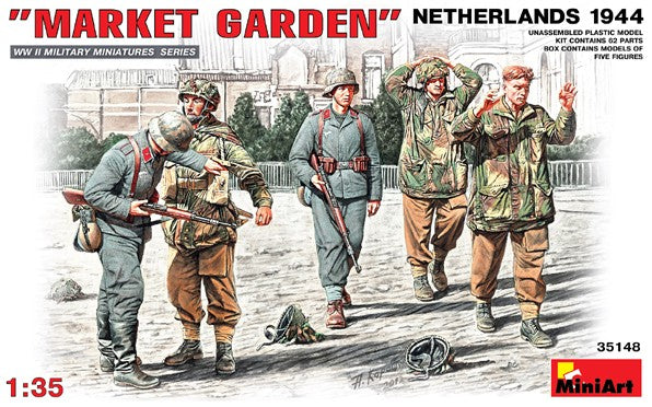 Miniart Models 35148 1/35 Market Garden Netherlands 1944: British Paratroopers (3) surrendering to  German Soldiers (2)