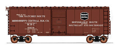 Intermountain Railway 45425 HO Scale 40' PS-1 Boxcar - Ready to Run -- Mississippi Central (Boxcar Red, black, Natchez Route)