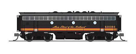 Broadway Limited 6880 N Scale EMD F7B - Sound and DCC - Paragon4 -- Northern Pacific 6008C (Pine Tree, black, yellow)