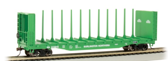 Bachmann 12903 HO 52' Center-Beam Flatcar w/Bulkheads Burlington Northern #615816