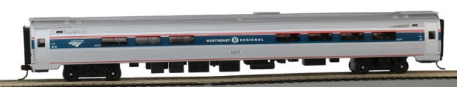 Bachmann 13118 HO 85' Budd Amtrak Amfleet I Phase VI Passenger Cafe Car Lighted Northeast Regional