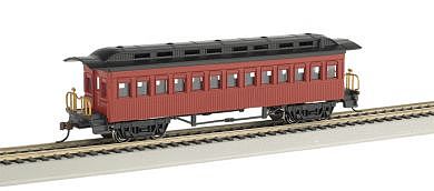 Bachmann 13402 HO Scale 1860 - 1880 Wood Coach - Ready to Run - Silver Series(R) -- Painted, Unlettered (red)