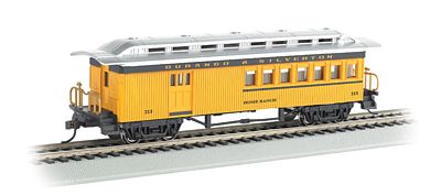 Bachmann 13504 HO Scale 1860 - 1880 Wood Combine - Ready to Run - Silver Series(R) -- Durango & Silverton #213 "Home Ranch" (yellow, black, silver)