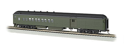 Bachmann 13608 HO Scale 72' Heavyweight Combine w/2-Window Door - Ready to Run -- Painted, Unlettered, (Pullman Green, black)