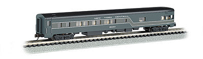 Bachmann 14355 N Scale 85' Smooth-Side Boat-Tail Observation w/Lighting - Ready to Run -- New York Central (2-Tone Gray)