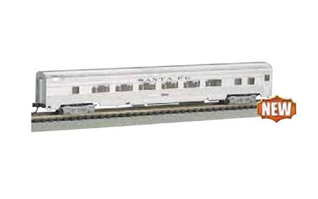 Bachmann 14755 N Scale 85' Fluted-Side Coach with Interior Lighting - Ready-to-Run -- Atchison, Topeka & Santa Fe #3083 (silver)
