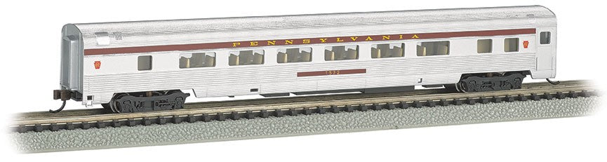 Bachmann 14756 N 85' Streamline Fluted Coach Car w/Lighted Interior Pennsylvania #1572