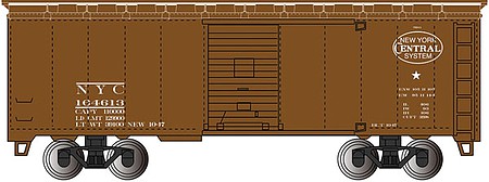 Bachmann 15009 HO Scale Steam-Era 40' Steel Boxcar - Ready to Run - Silver Series(R) -- New York Central (Boxcar Red, System Logo)