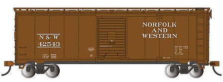 Bachmann 15011 HO Scale Steam-Era 40' Steel Boxcar - Ready to Run - Silver Series(R) -- Norfolk & Western 42543