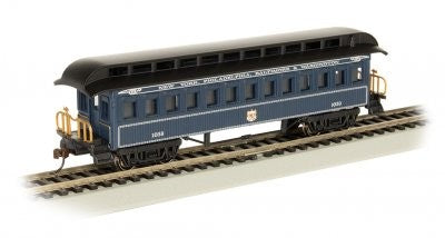 Bachmann 15105 HO Old-Time Passenger Coach w/Rounded-End Clerestory Roof Baltimore & Ohio (Royal Blue)