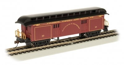 Bachmann 15304 HO Old-Time Passenger Baggage w/Rounded-End Clerestory Roof Santa Fe