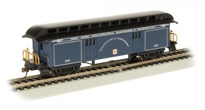 Bachmann 15305 HO Old-Time Passenger Baggage w/Rounded-End Clerestory Roof Baltimore & Ohio (Royal Blue)